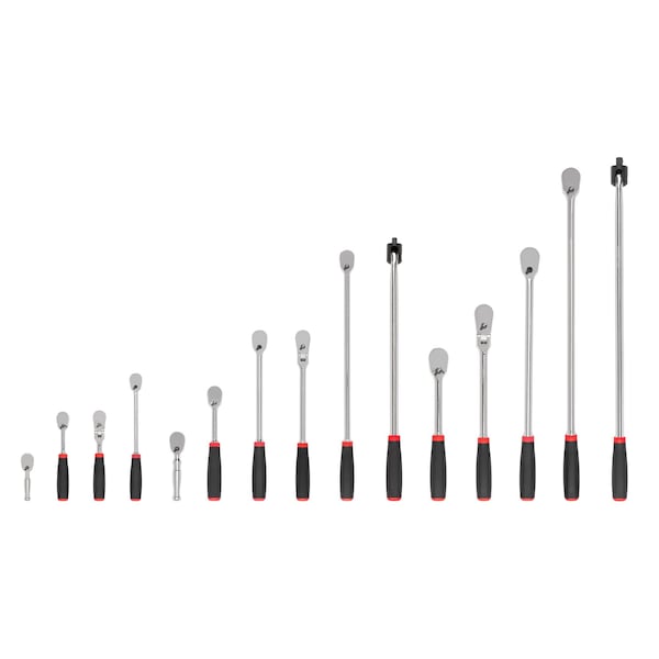 Tekton 1/4, 3/8, 1/2 Inch Drive Comfort Grip Ratchet and Breaker Bar Set (15-Piece) SDR99903 - main